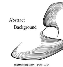 Black Curves. Abstract  Background. Template for  Labels,  Banners, Badges, Posters, Stickers and Advertising Actions. Vector Illustration