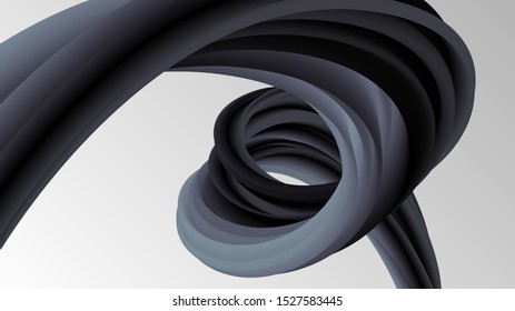 Black curvy abstract element, rubber, futuristic modern background