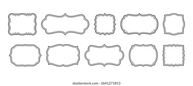 Black curvy frames with double outline style set