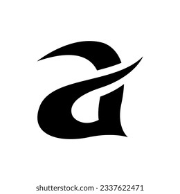 Black Curvy Spikes Letter A Icon on a White Background