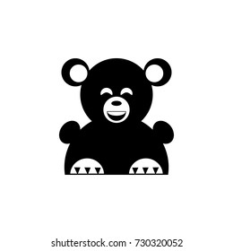Black Cute Bear icon on white background