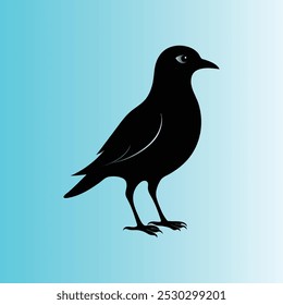 Black Cute Bird Image Vector Logo Design Free Download