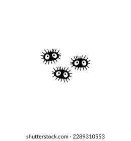 black cute flea doodle illustration vector