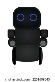 Black cute robot. vector illustration