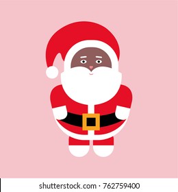 Black Cute Santa Claus Christmas Vector Character