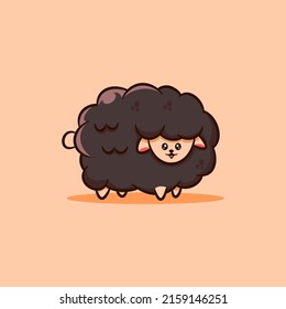 black cute sheep illustration design