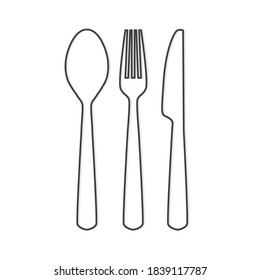 black cutlery set icon - vector illustration