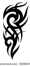 Black cutout tribal tattoo thorn design