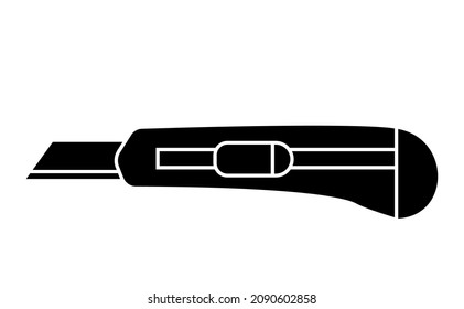 Black cutter knife isolated isolated on white background