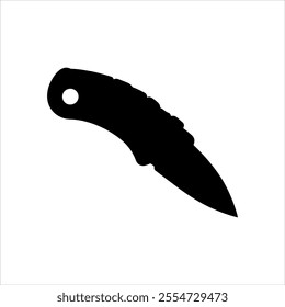 Black Cutter knife silhouette vector illustration on white background