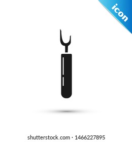 Black Cutter tool icon isolated on white background. Sewing knife with blade.  Vector Illustration