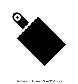 Black cutting board icon. Concept of cooking, kitchenware, and food preparation.