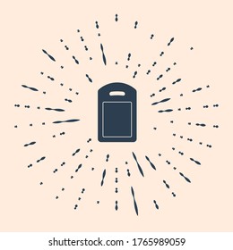 Icono de tablero de corte negro aislado en fondo beige. Símbolo del tablero de corte. Resumen de puntos aleatorios de círculo. Ilustración vectorial