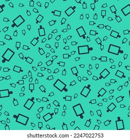 Icono de tablero de corte negro aislado patrón sin fisuras en fondo verde. Símbolo del tablero de corte.  Vector