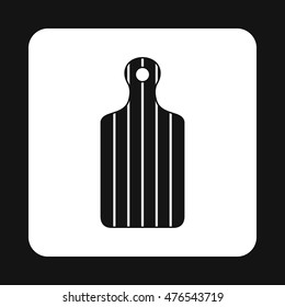 Black cutting board icon in simple style on a white background