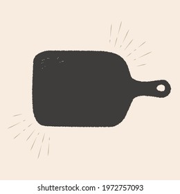 Black cutting board, Vintage style vector illustration