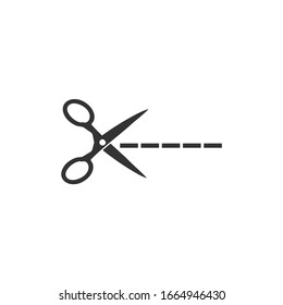 Black cutting scissors icon and points vector