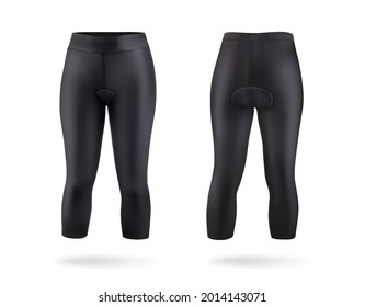 Black cycling uniform. Facial and turnover. Vector illustration.