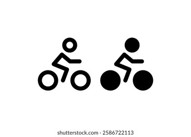 Black cyclist icon in minimalist design Vector