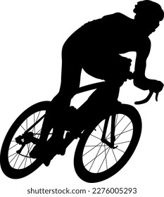 Black cyclist logo on white background