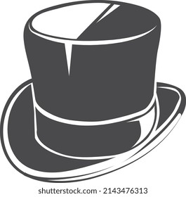 Black cylinder hat icon. Gentleman symbol. Magician sign