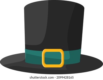 Black cylinder hat, illustration, vector on a white background.