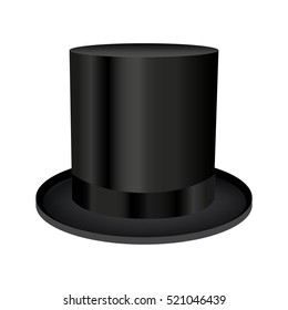 Black Cylinder Hat Isolated On White Stock Vector (royalty Free 