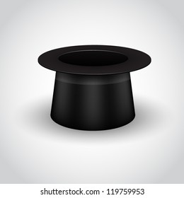 Black cylinder hat. vector icon