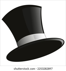 black cylinder hat vector illustration