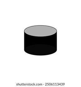 Black cylinder on white background