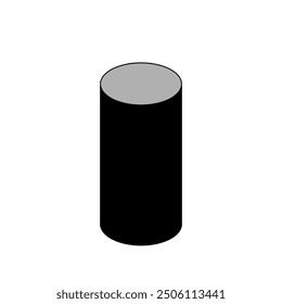 Black cylinder on white background