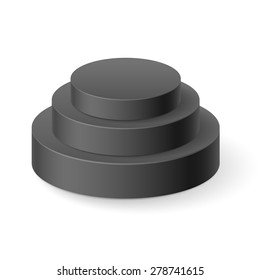 Black cylinder pyramid isolated on white background
