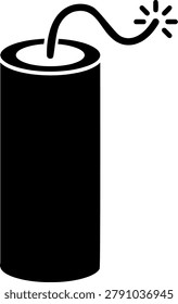 Black cylindrical can emitting smoke and sparks isolated on a clean white background, minimalist and bold composition.