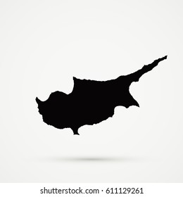 Black Cyprus Map Illustration