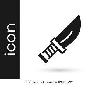 Icono de la daga negra aislado en fondo blanco. Icono de cuchillo. Espada con cuchilla afilada.  Vector