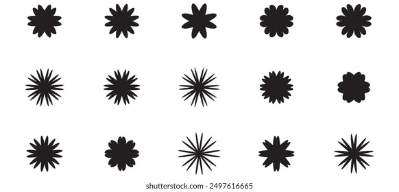 Black daisy flower isolated on white background. Flat lay, top view. Floral pattern, object . Daisy flower vector