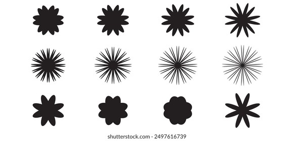 Black daisy flower isolated on white background. Flat lay, top view. Floral pattern, object . Daisy flower vector