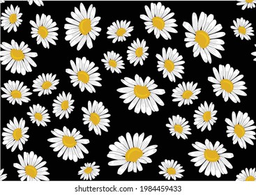 black daisy vector art design hand drawn