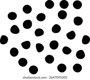 Black Dalmatian spot pattern on white background