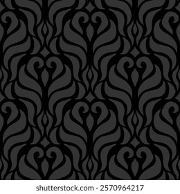 black damask pattern. damask seamless pattern. floral pattern suitable for fabric print, fashion, wallpaper, or wrapping paper. leaf seamless pattern background.