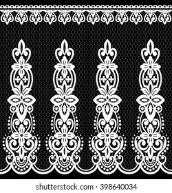 Black damask vintage floral pattern, vector illustration.