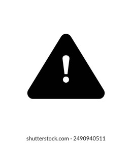 Black Danger warning icon vector. Risk sign. Exclamation Alert Alarm sign. Error message. Important message. Warning Sign Icon. Vector illustration. Eps file 40.