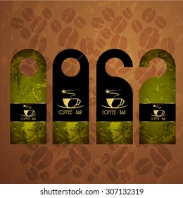 Black dangler Corporate identity Menu Restaurant Background coffee beans brown