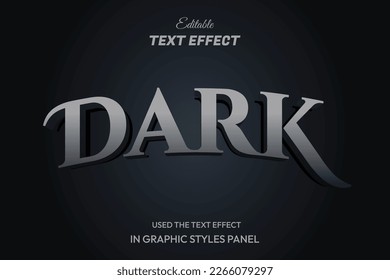 Black dark 3d editable text effect