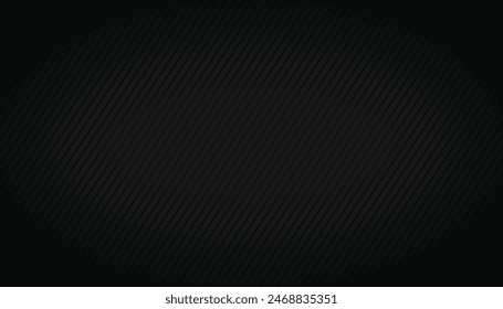 Black dark abstract background with stripes, texture with diagonal lines, Carbon fiber texture, vector illustration