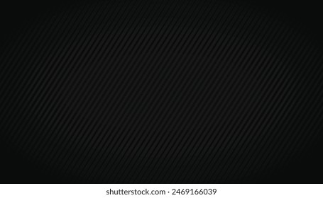 Black dark abstract background with stripes, carbon fiber texture, texture with diagonal lines, vector illustration