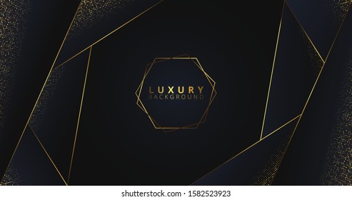 Black dark abstract luxury background vector eps 10 with shiny glitters and random color halftone effect. Graphic design element. Elegant decoration. Modern minimal banner.