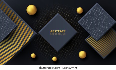 Black dark abstract luxury background vector eps 10 with shiny glitters and random color halftone effect. Graphic design element. Elegant decoration. Modern minimal banner.
