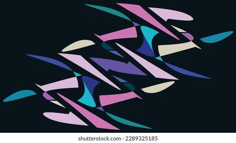 Black and dark background with colorful abstract vector for your template