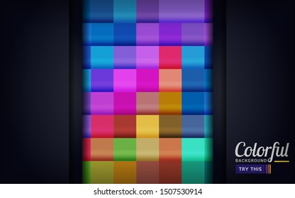 black dark background combine with square colorful abstract background